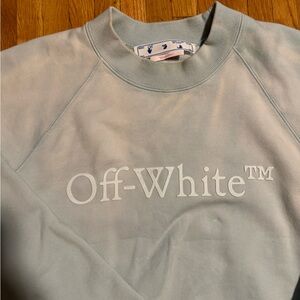 Off-white Men’s Laundry Blue Sweatshirt logo medium NWT